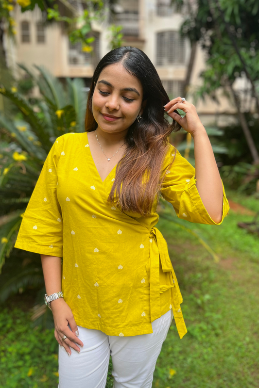 Yellow wrap top-Limited edition-Softer feel