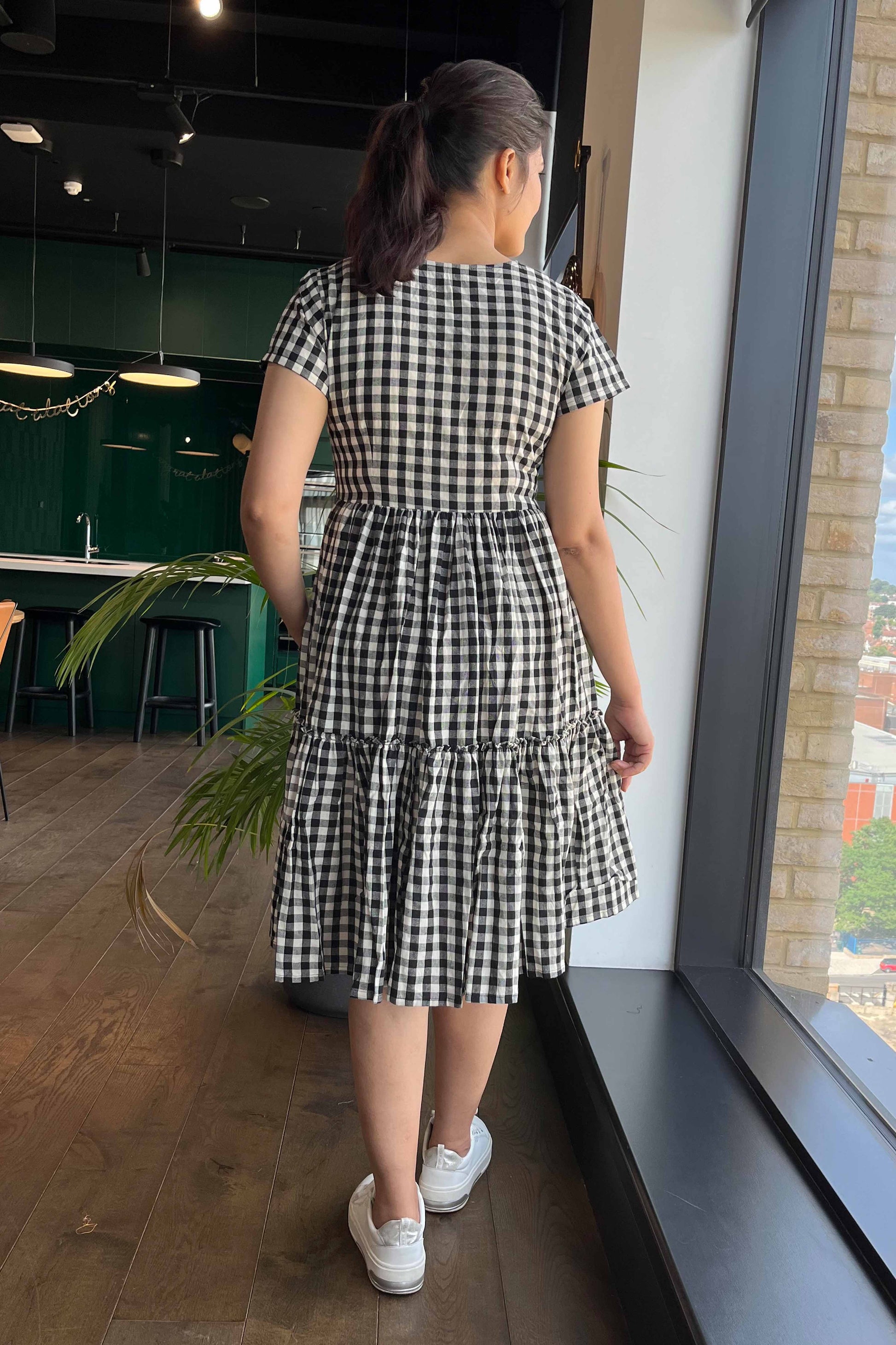 Black & White Checks Dress - SILAYI