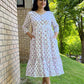 White Block Printed Dress - SILAYI