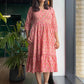 Apricot block printed Dress - SILAYI