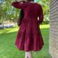 Berry red handloom dress - SILAYI