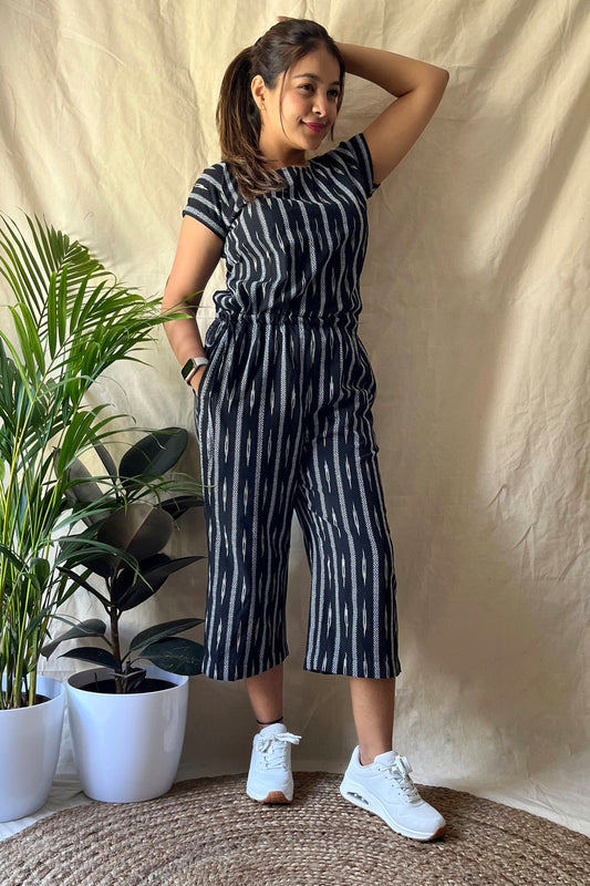 Black Ikat Jumpsuit - SILAYI