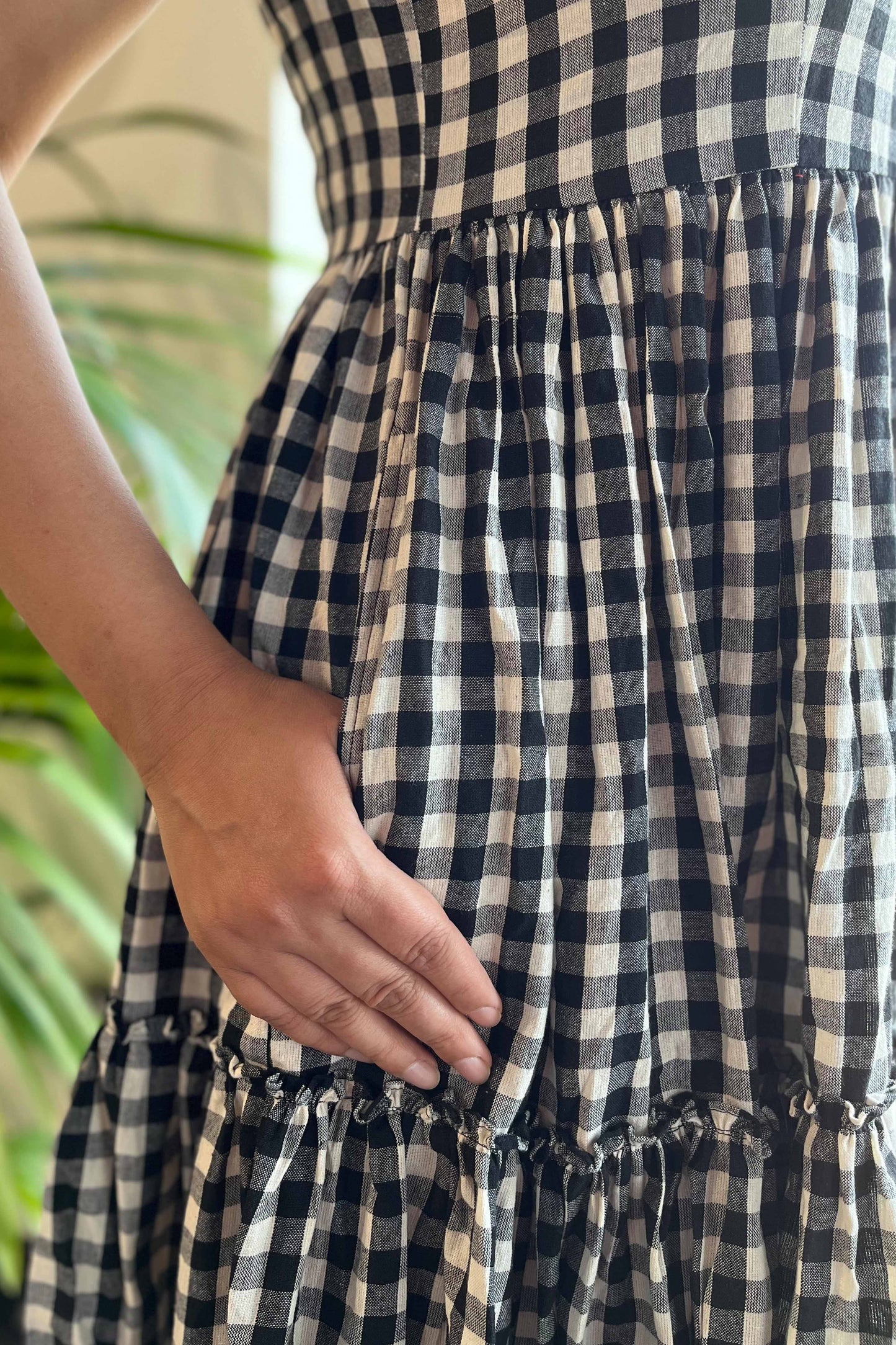 Black & White Checks Dress - SILAYI