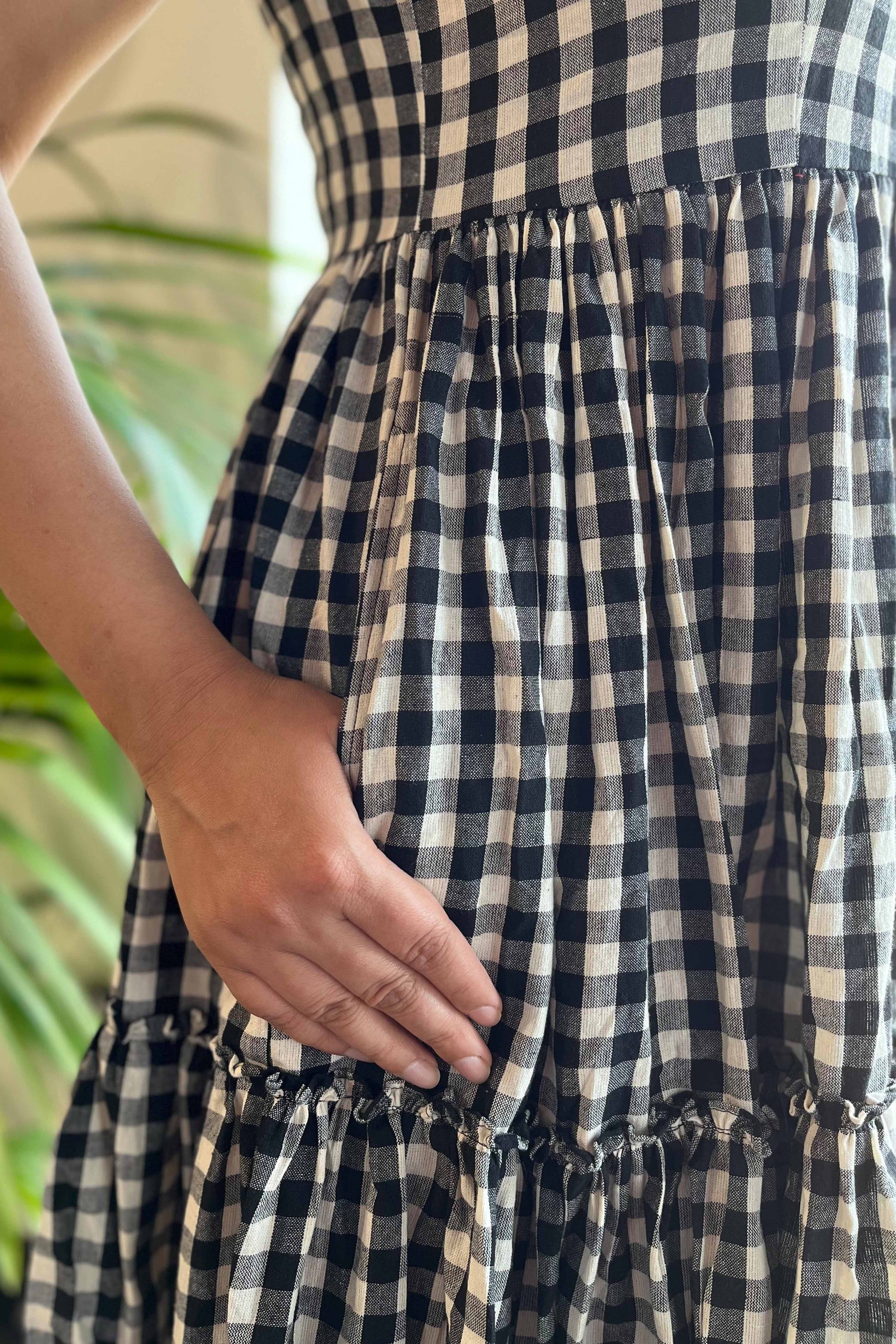 Black & White Checks Dress - SILAYI