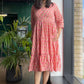 Apricot block printed Dress - SILAYI