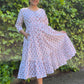 White Block Printed Dress - SILAYI