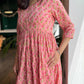 Apricot block printed Dress - SILAYI