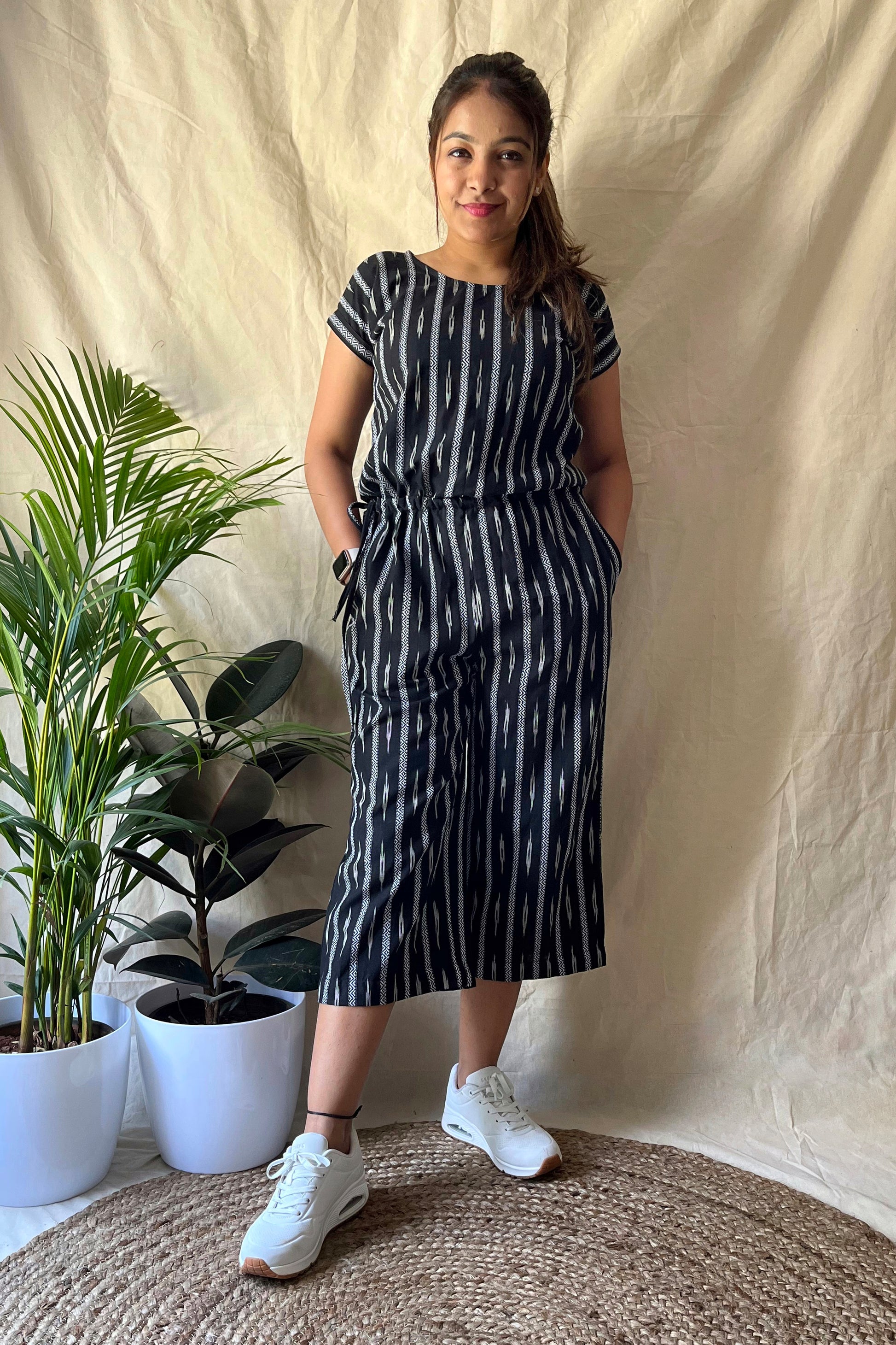 Black Ikat Jumpsuit - SILAYI