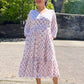 White Block Printed Dress - SILAYI