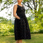 Black Red Ikat Sleeveless Dress - www.silayi.in