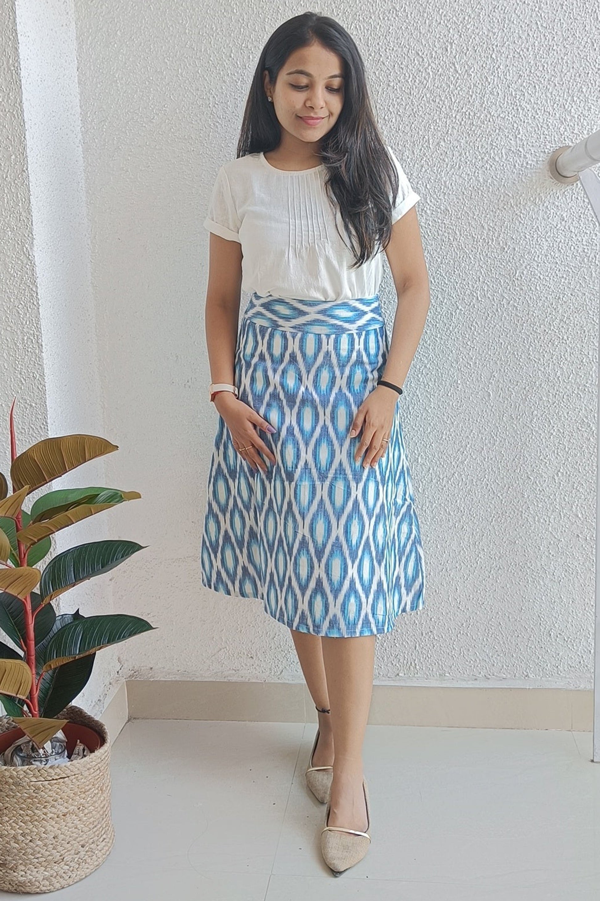 Sky blue kat skirt - SILAYI