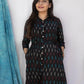 black ikat dress
