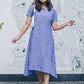Pastel Blue high-low Ikat dress - SILAYI