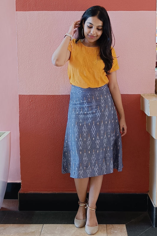 Grey Ikat skirt - SILAYI