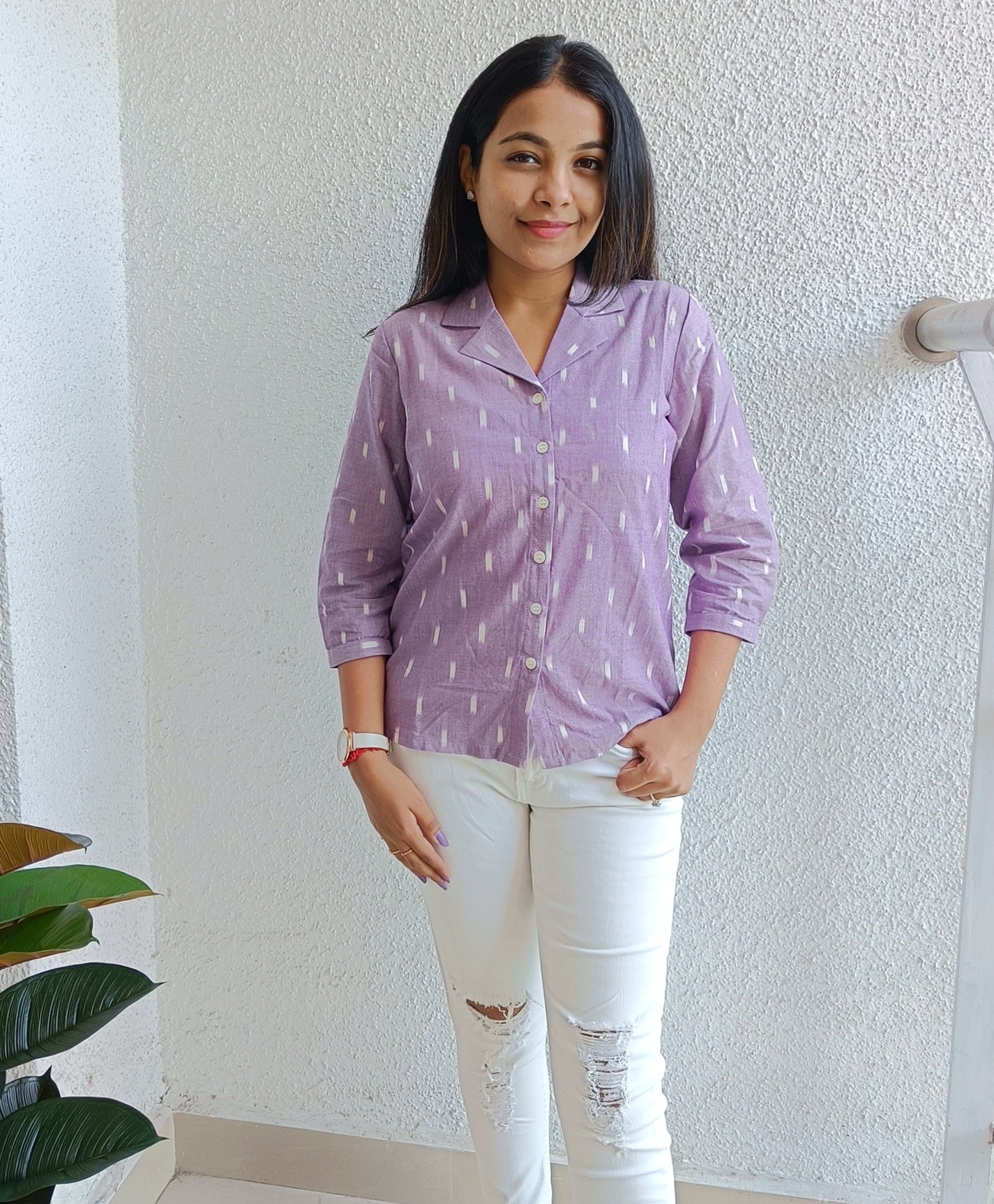 Lilac Ikat shirt - SILAYI