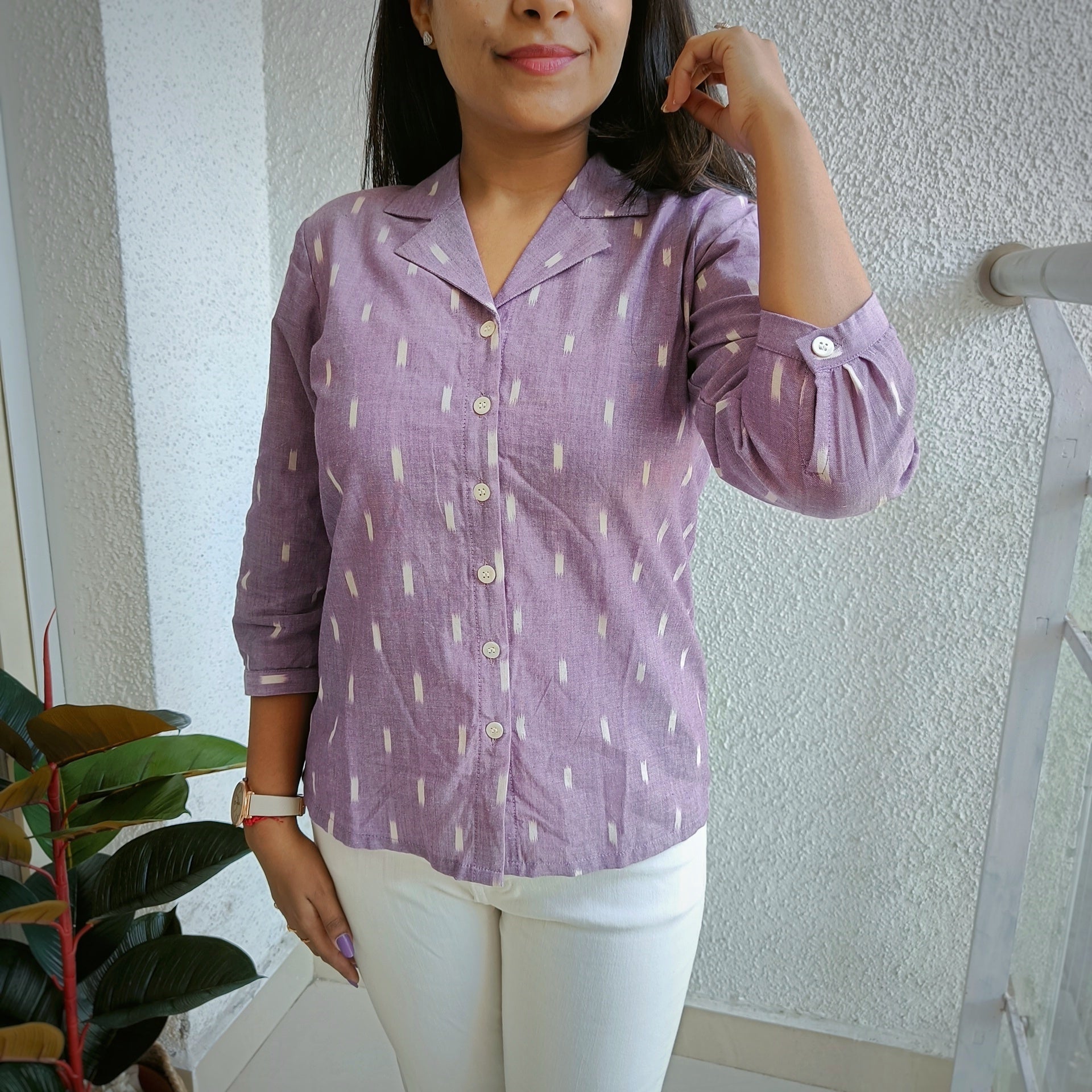 Lilac Ikat shirt - SILAYI