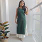 Bottle green ikat kurti - SILAYI