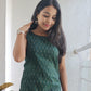 Bottle green ikat kurti - SILAYI