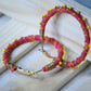 Pink yellow hoops - www.silayi.in