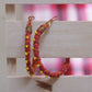 Pink yellow hoops - www.silayi.in