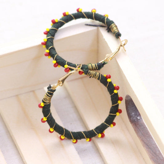 Bottle green hoops - www.silayi.in