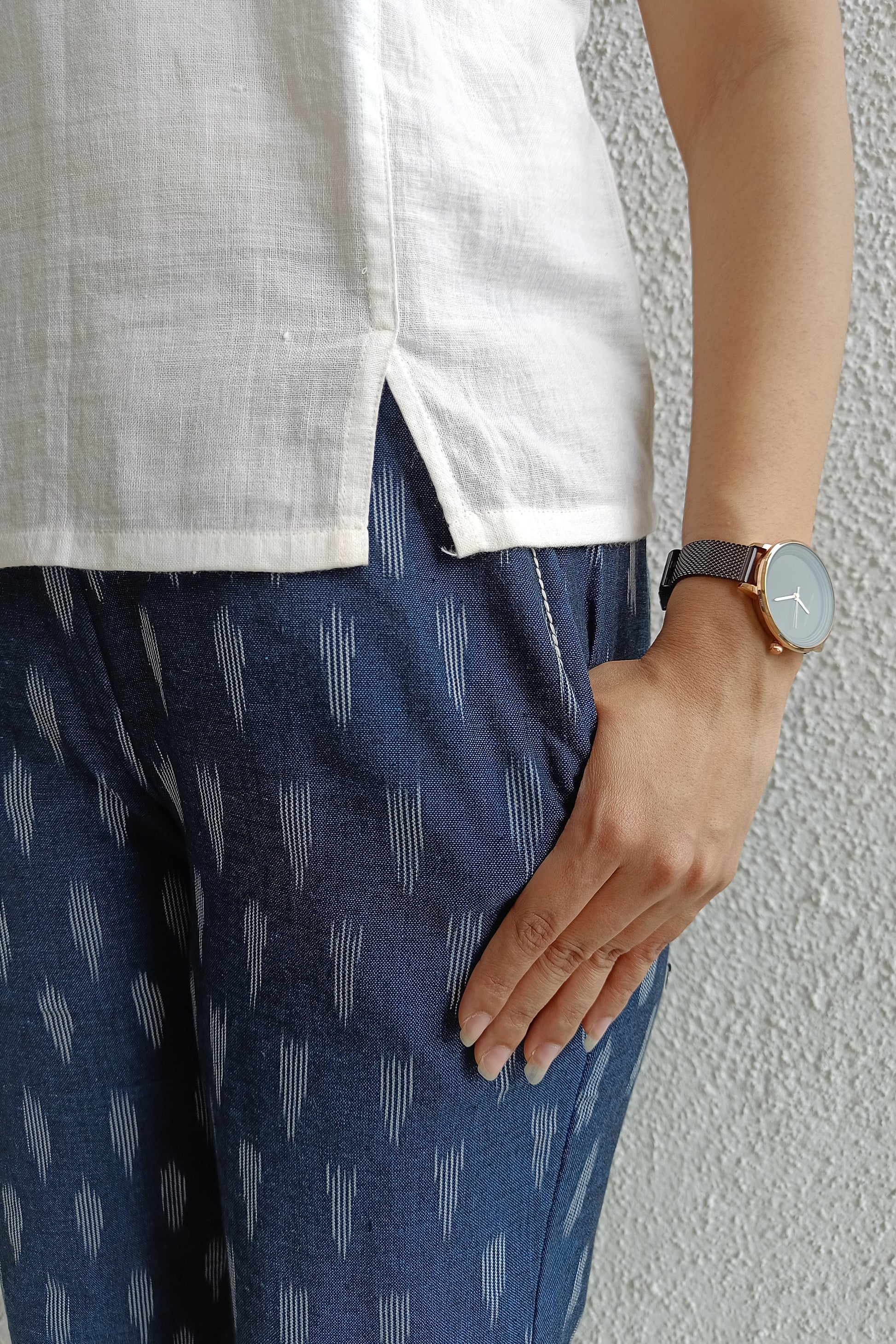 Navy Blue ikat pants - SILAYI