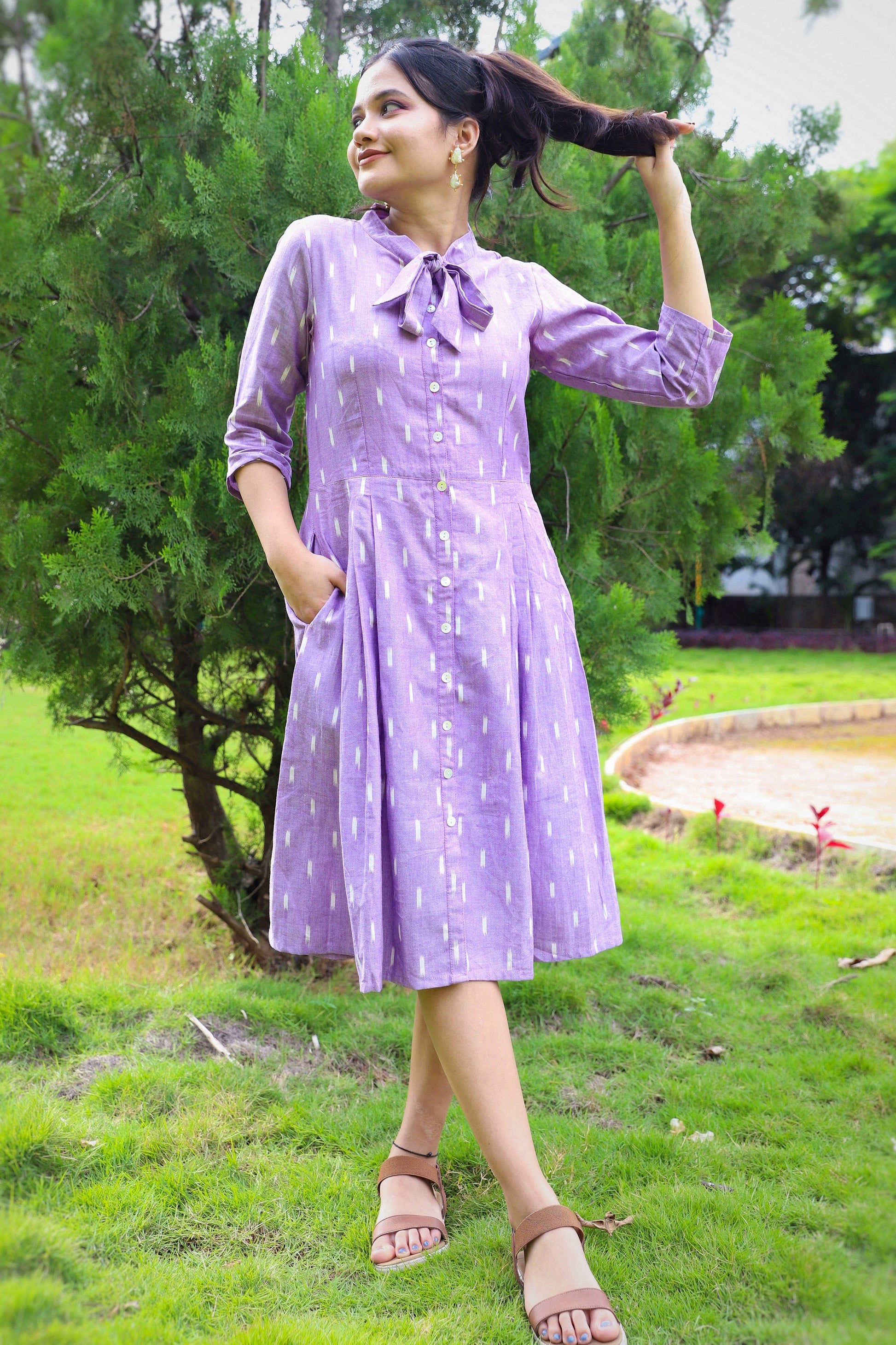 Lilac Ikat dress - www.silayi.in