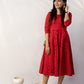 Brick Red Ikat dress - www.silayi.in