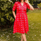 Crimson Red double ikat dress - www.silayi.in