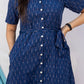 Teal ikat summer dress - www.silayi.in