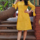 Yellow checks shift dress - www.silayi.in