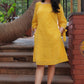 Yellow checks shift dress - www.silayi.in