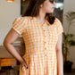 Yellow Ikat checks dress - SILAYI
