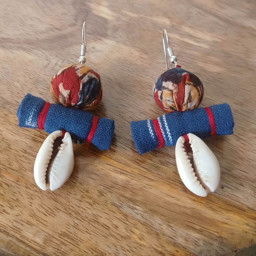 Kalamkari Ikat drop earrings - www.silayi.in