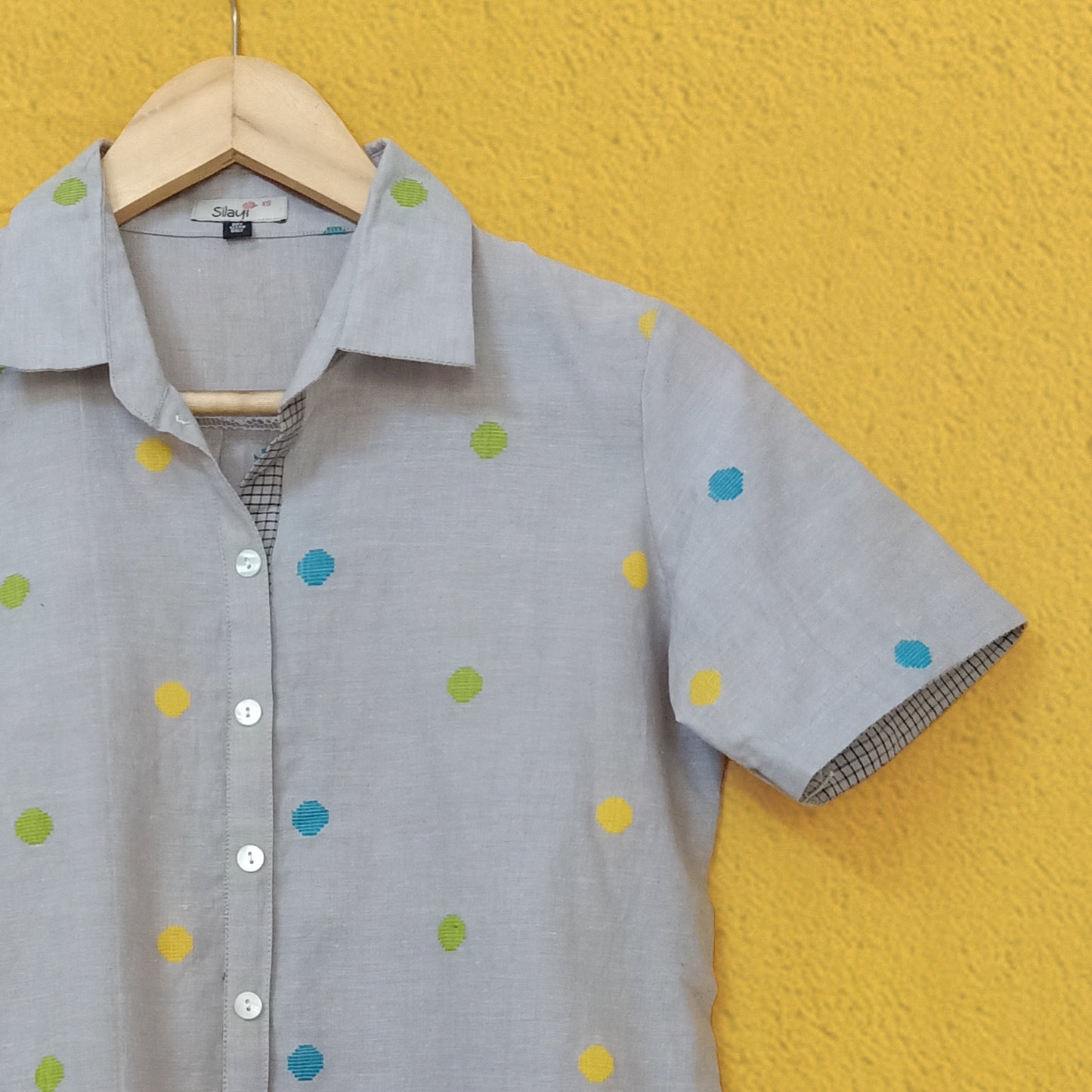 Grey polka dots shirt - SILAYI