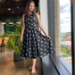Black Circular Ikat dress - SILAYI