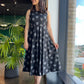 Black Circular Ikat dress - SILAYI