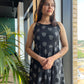 Black Circular Ikat dress - SILAYI